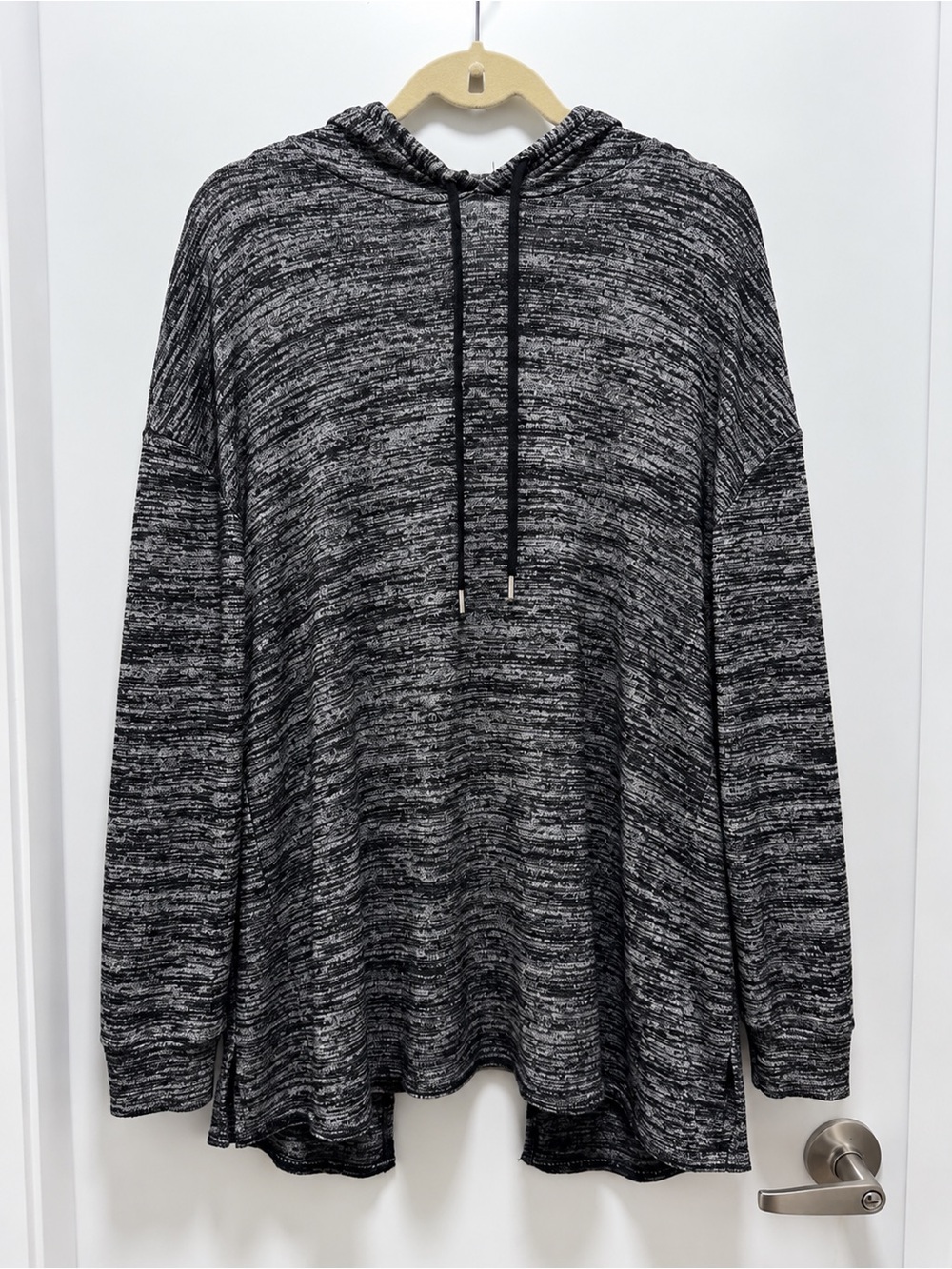 Wilfred Black Heathered Crewneck Hoodie Sweater